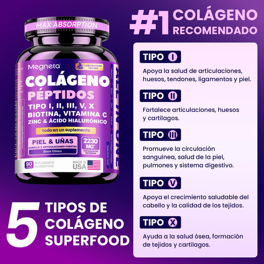 Colageno Peptidos Multi-tipo 5 en 1